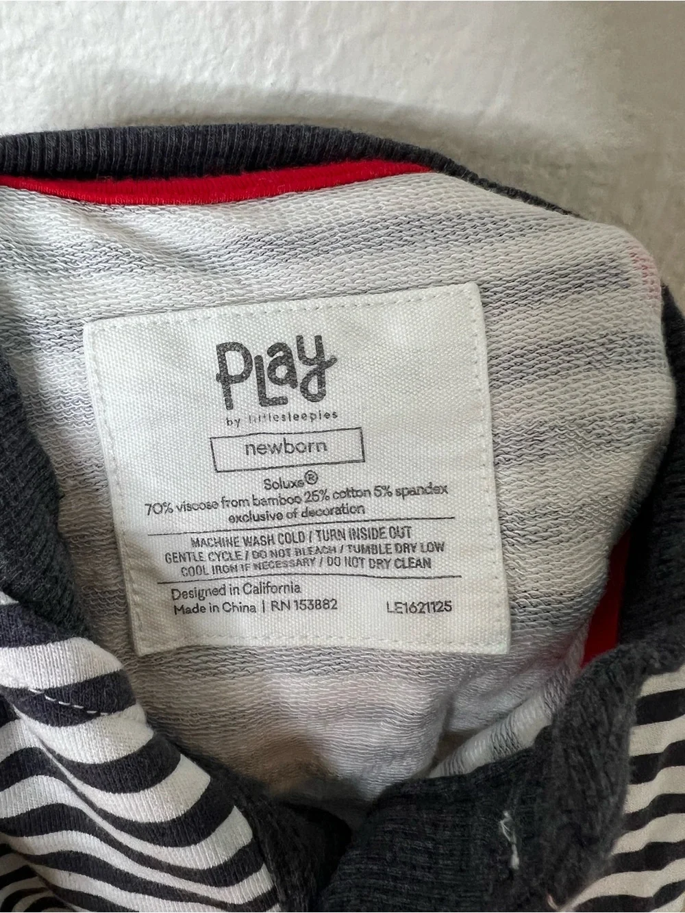 Play By Little Sleepies Striped Hearts One-Piece Romper size Newborn